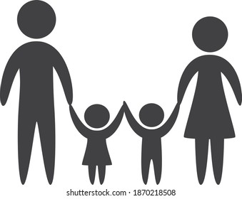 happy family icon vector isolate