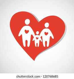 Happy family icon. Vector template