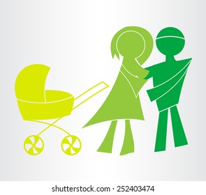 Happy family icons. Vector symbols.