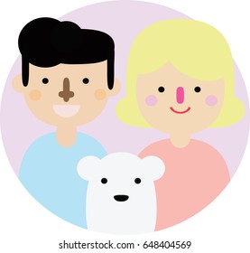 Happy family icon-Vector illustration