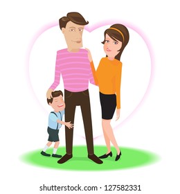 Happy family, illustration by vector design.