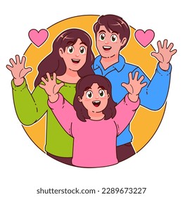 happy family illustration, parenting day