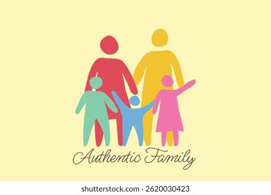 Happy family illustration, showing love, care, and bonding at home. Perfect for family lifestyle, parenting, and authentic family concept designs.