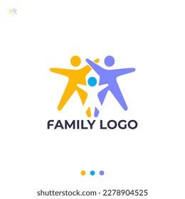 Happy Family Logo Design Vector.
Baby with father and mother Icon Logo Element.
Child Development Foundation Abstract Logo Template.