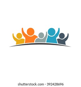 Happy family logo. VEctor graphic design
