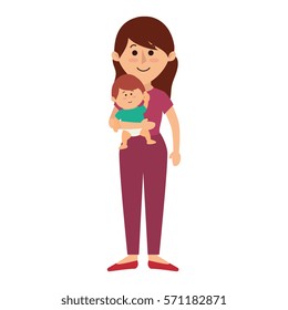 happy family members with baby