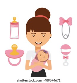 happy family members concept vector illustration design