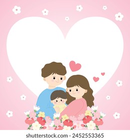 HAPPY FAMILY MONTH VECTOR ILLUSTRATION TEMPLATE