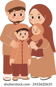 The Happy Family Muslim Illustration