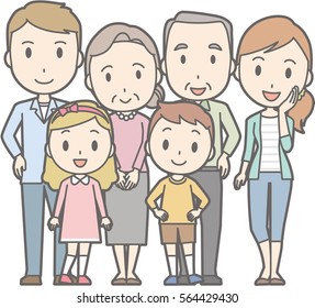 Happy family No.02 (family of 6)(3 generations)