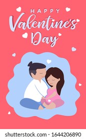 happy family on valentines day