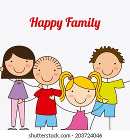 happy family over white background vector illustration