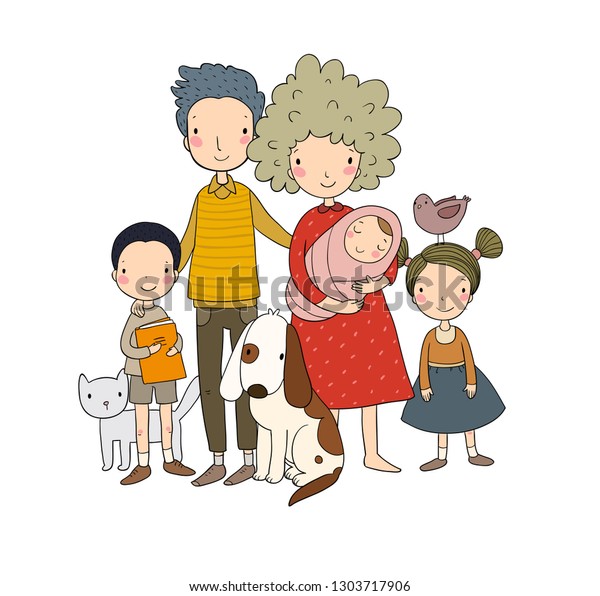 Image Vectorielle De Stock De Une Famille Heureuse Parents