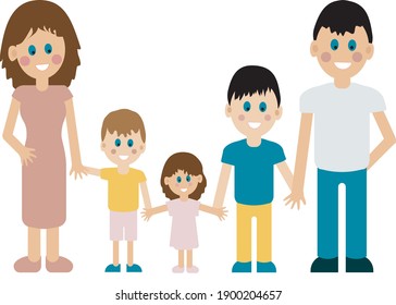 happy family parents children kids