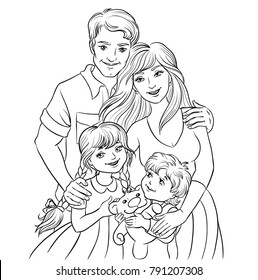Family Coloring Book Images Stock Photos Vectors Shutterstock