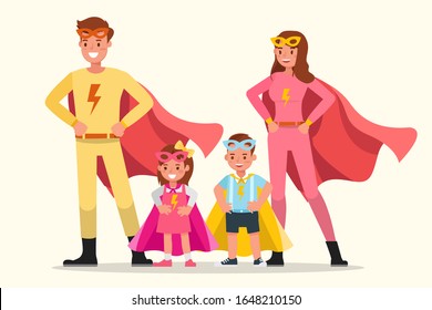 Happy family people mother, father and children's together character vector design. 