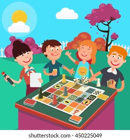 Children Playing Board Game Stock Illustrations, Images & Vectors