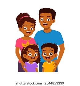 retrato de família feliz contém pai mãe filho filha bebê
