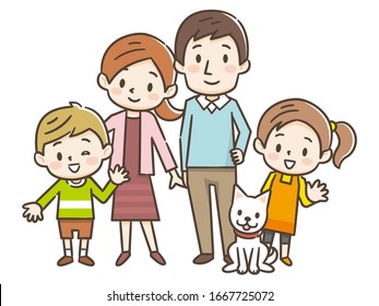 Happy family portrait. Happy family gesturing with cheerful smile.