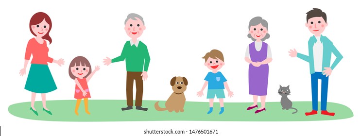 Happy family portrait. Vector illustration.