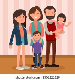 Happy Family Posing Together