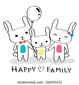 Happy family rabbit.  