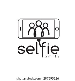 happy family selfie vector design template