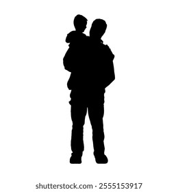 Happy family silhouette, Family silhouettes, Vector illustration silhouettes of family, Collection of family silhouettes on isolated background