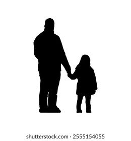 Happy family silhouette, Family silhouettes, Vector illustration silhouettes of family, Collection of family silhouettes on isolated background