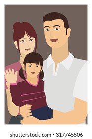 happy family simple illustration