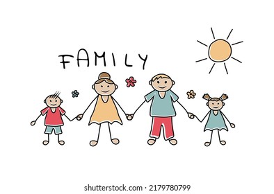 Happy family, sketch for your design