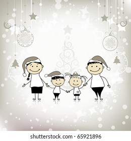 Happy family smiling together, christmas holiday
