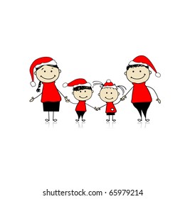 Happy family smiling together, christmas holiday