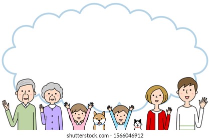 Happy Family Speech Bubble Illustration Stock Vector (Royalty Free ...