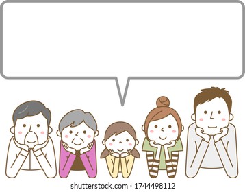 Happy family speech bubble illustration.