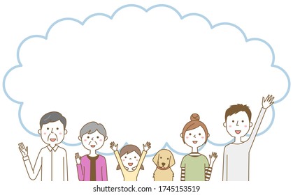 Happy Family Speech Bubble Illustration Stock Vector (Royalty Free ...