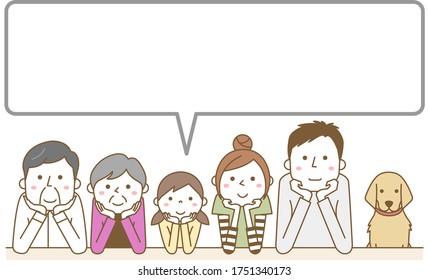 Happy family speech bubble illustration.