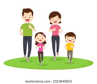 Happy Family Sport Activity. Mother, Father and Kid Doing Morning Exercising at Home. Dad, Mom and Little Son Fitness Workout Exercise, Healthy Lifestyle