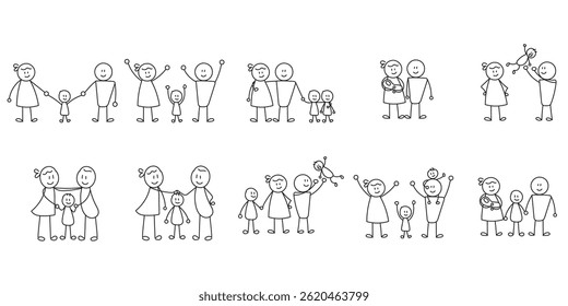 Happy Family Stick Man Figure