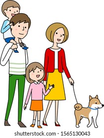 Happy family taking a walk