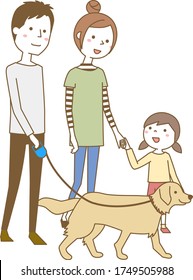 Happy family taking a walk