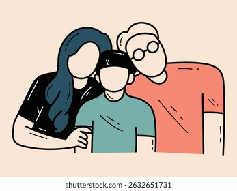 A happy family that is so compact vector illustration design