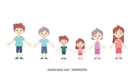 happy family time vector isolated