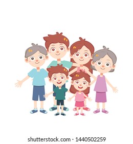 happy family time vector isolated
