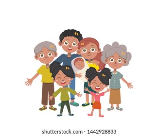 Happy Family Time Vector Set