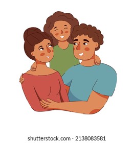 happy family together mother father and daughter