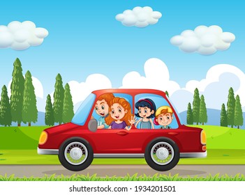 19,119 Cartoon Family In The Car Images, Stock Photos & Vectors ...