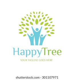 Happy Family Tree Logo Template