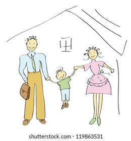 happy family vector