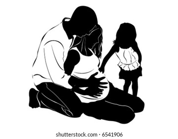 vector de familia feliz